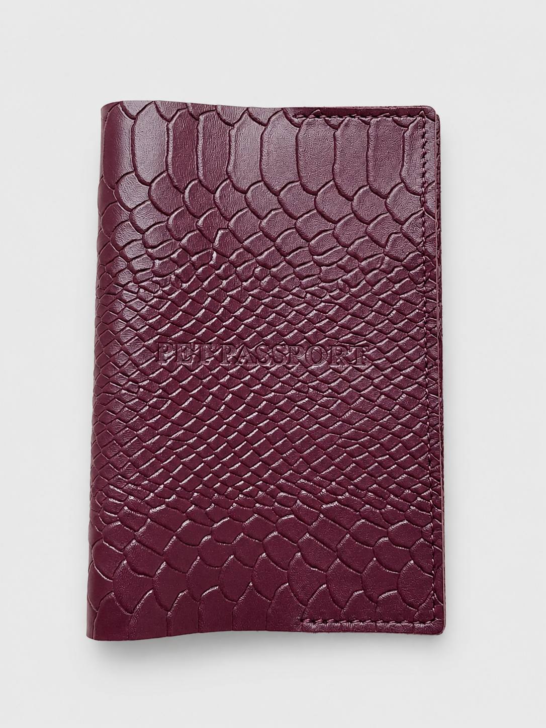 Luxury European Pet Passport Cover – Handmade Genuine Leather Dog & Cat Passport Holder with Python Embossed Leather